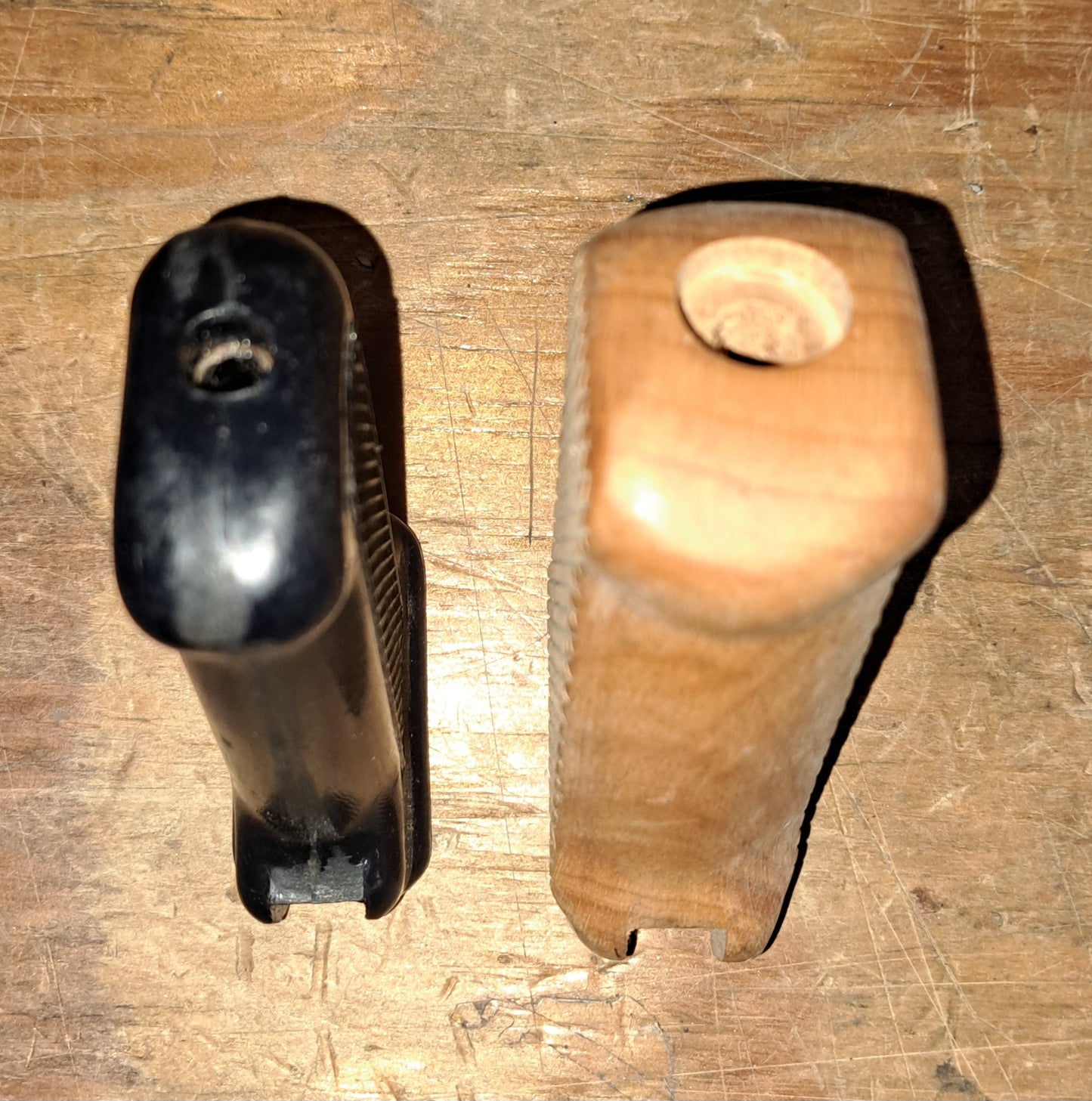 FAT WOOD CHECKERED PISTOL GRIP