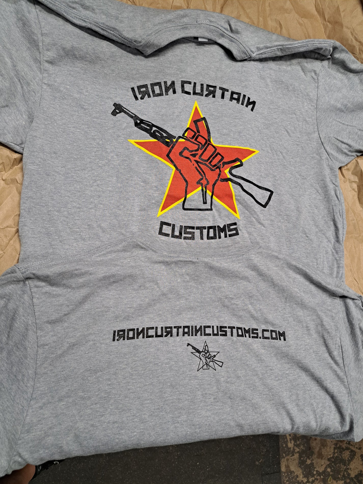 IRON CURTAIN CUSTOMS TSHIRT (GRAY HEATHER) Iron Curtain Customs